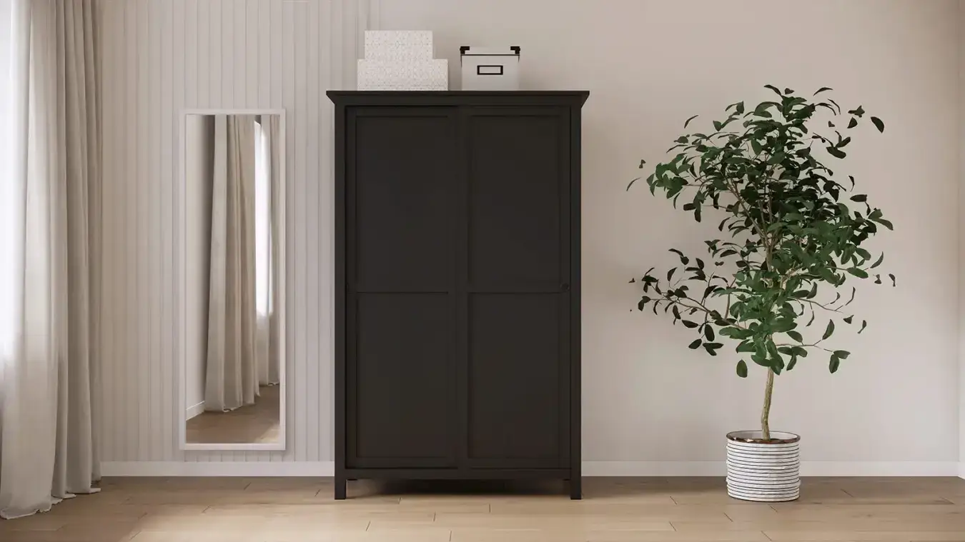 Шкаф с раздвижными дверями Terek, цвет Черный фото - 1 - большое изображение